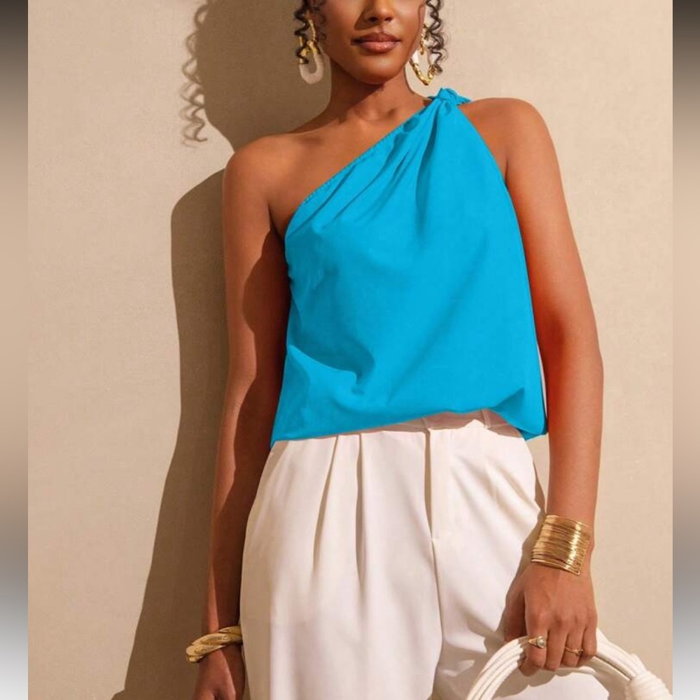 Orange One-Shoulder Top - Picture 8 of 15